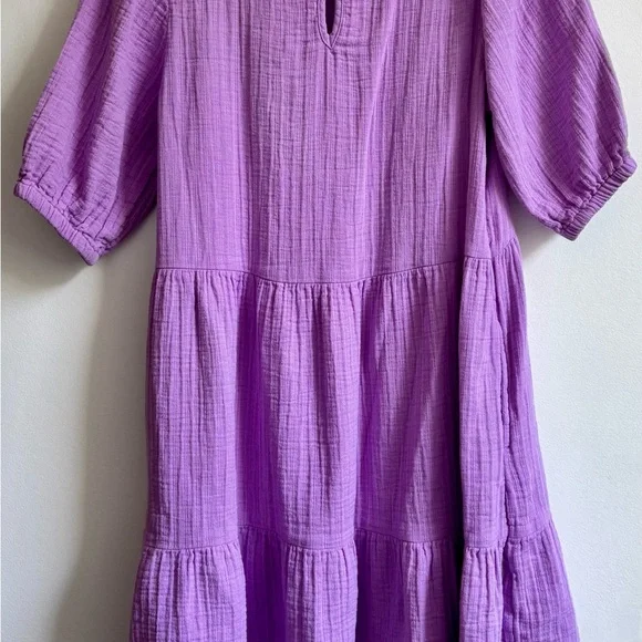 Cat & Jack Kids Purple Crinkle Gauze Dress - Picture 4 of 4